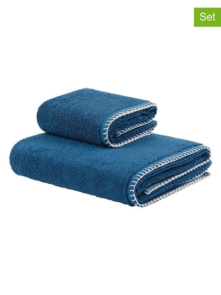 Lanerossi 2tlg. Frottierwaren-Set ''Coppia'' in Blau - onesize
