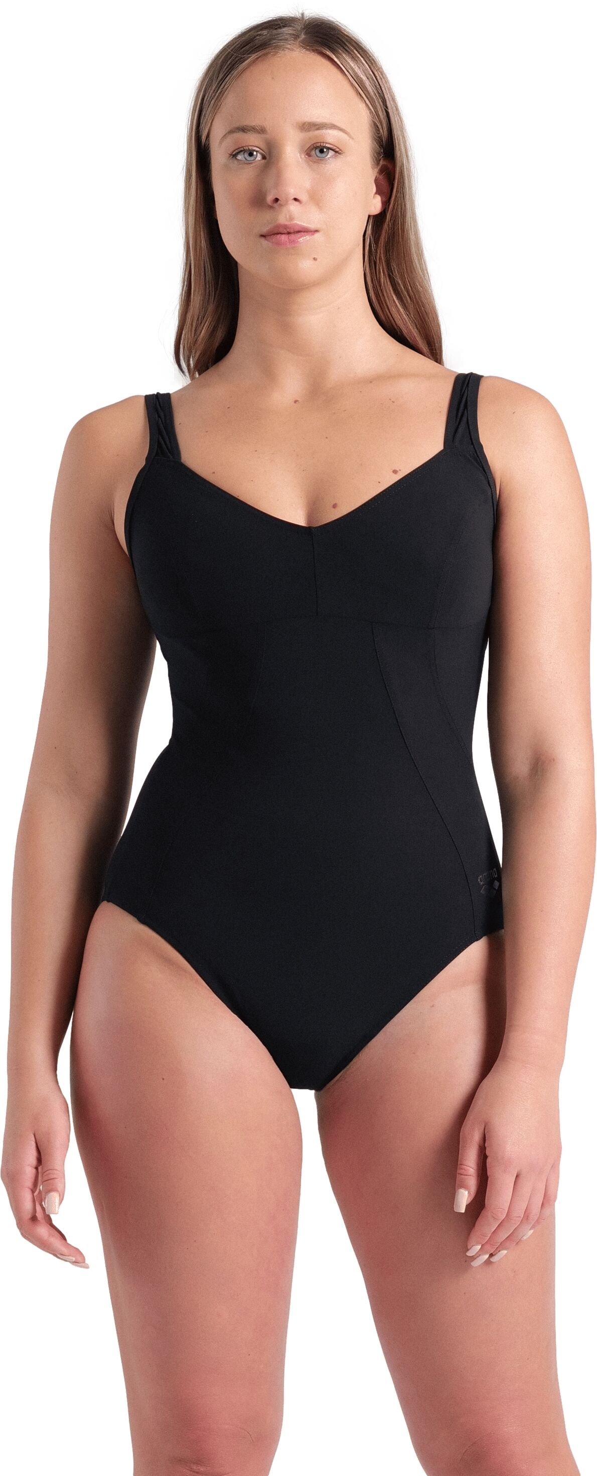 Badeanzug ARENA "arena Shapewear Damen Vertigo R B-Cup Badeanzug", Damen, Gr. 38, N-Gr, schwarz, Obermaterial: 68% Polyamid, 32% Elasthan, Badeanzüge Badeanzug schwarz 38, N-Gr