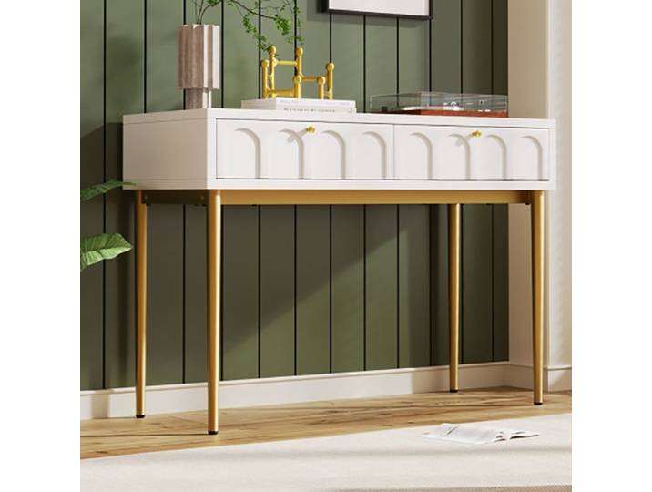 Commode Coiffeuse avec 2 tiroirs chambre buffet tiroir commode blanc crème
