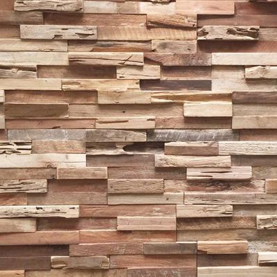 Wall!Supply 0.79 in. x 7.09 in. x 19.49 in UltraWood Teak Colorado Jointless Z-shape Interlocking (10-Pack)