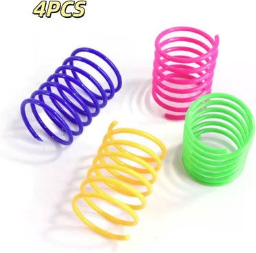 Inspire Curations SpringBounce Colorful Cat Toy Springs Interactive Jump & Chase Set 4pcs