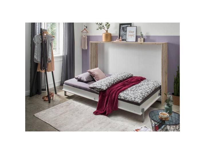 Schrankbett mit Lattenrost 90x200cm Juist, weiß