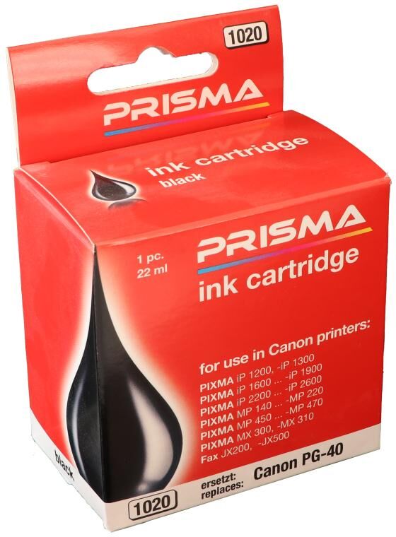 PRISMA 1020 Druckerpatrone für Canon Tintenstrahldrucker, schwarz, 22 ml
