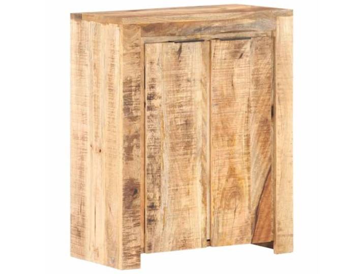 LKJephalotrop Sideboard Raues Mangoholz 59x33x75 cm Kommode Kompakter Beistellschrank aus massivem Holz mit 2 Türen für Wohnzimmer und Flur. Sofort nutzbar ohne Montage.