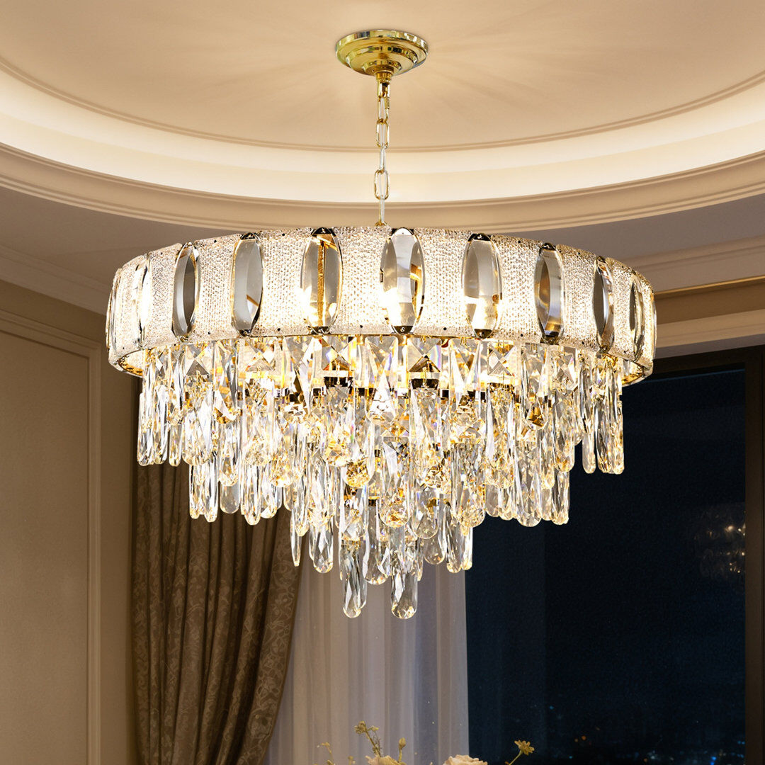 Rosdorf Park 10-Light Chandelier Brushed Gold 173.5cm H X 60cm W X 60cm D