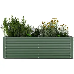 Blumfeldt High Grow Straight Hochbeet | 1.200 L | Ergonomisch | Wetterfest | offene BodenstrukturGrün