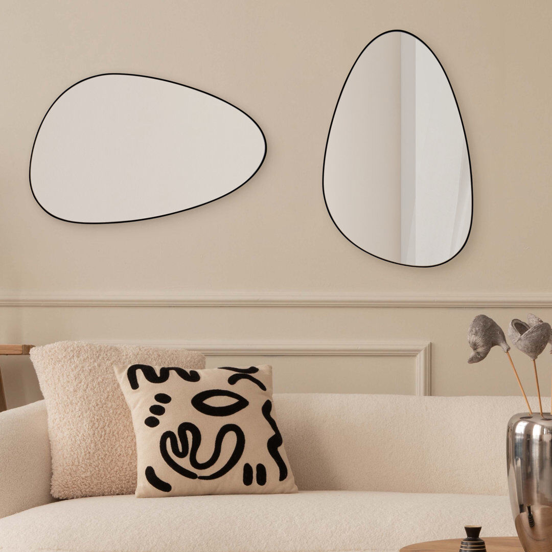 Metro Wall Mirror Black 60cm H X 40cm W X 2cm D