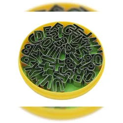Schneider - Dekor Ausstecher im Satz "Buchstaben und Zahlen", 40-tlg., Höhe: 25 mm, Edelstahl