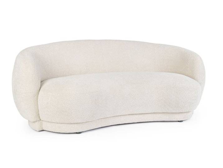 Canapé en tissu bouclé naturel