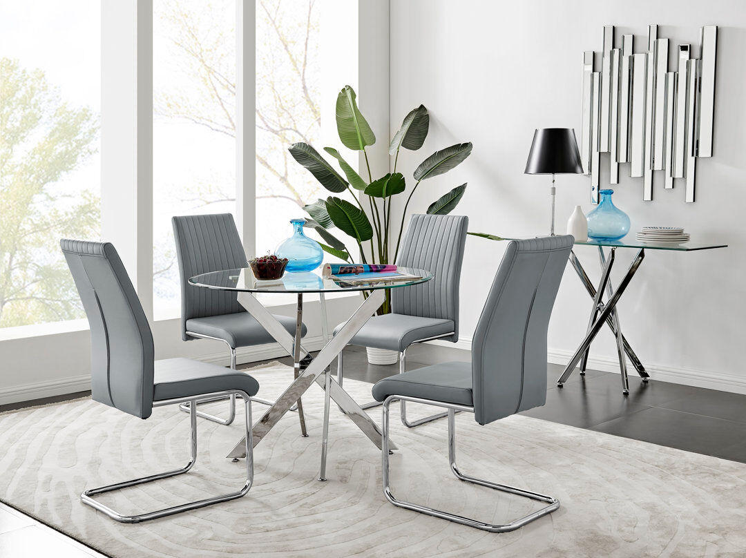 Canora Grey Chowchilla 4 - Person Dining Set Clear 4