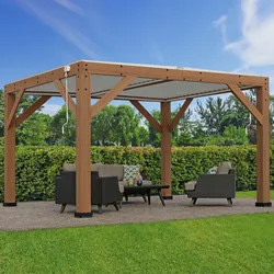 Westmann Pergola Karl mit Lamellendach,braun,396 x 335 x 251 cm (B x T x H)