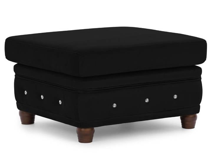 Repose-pieds Chesterfield en velours noir