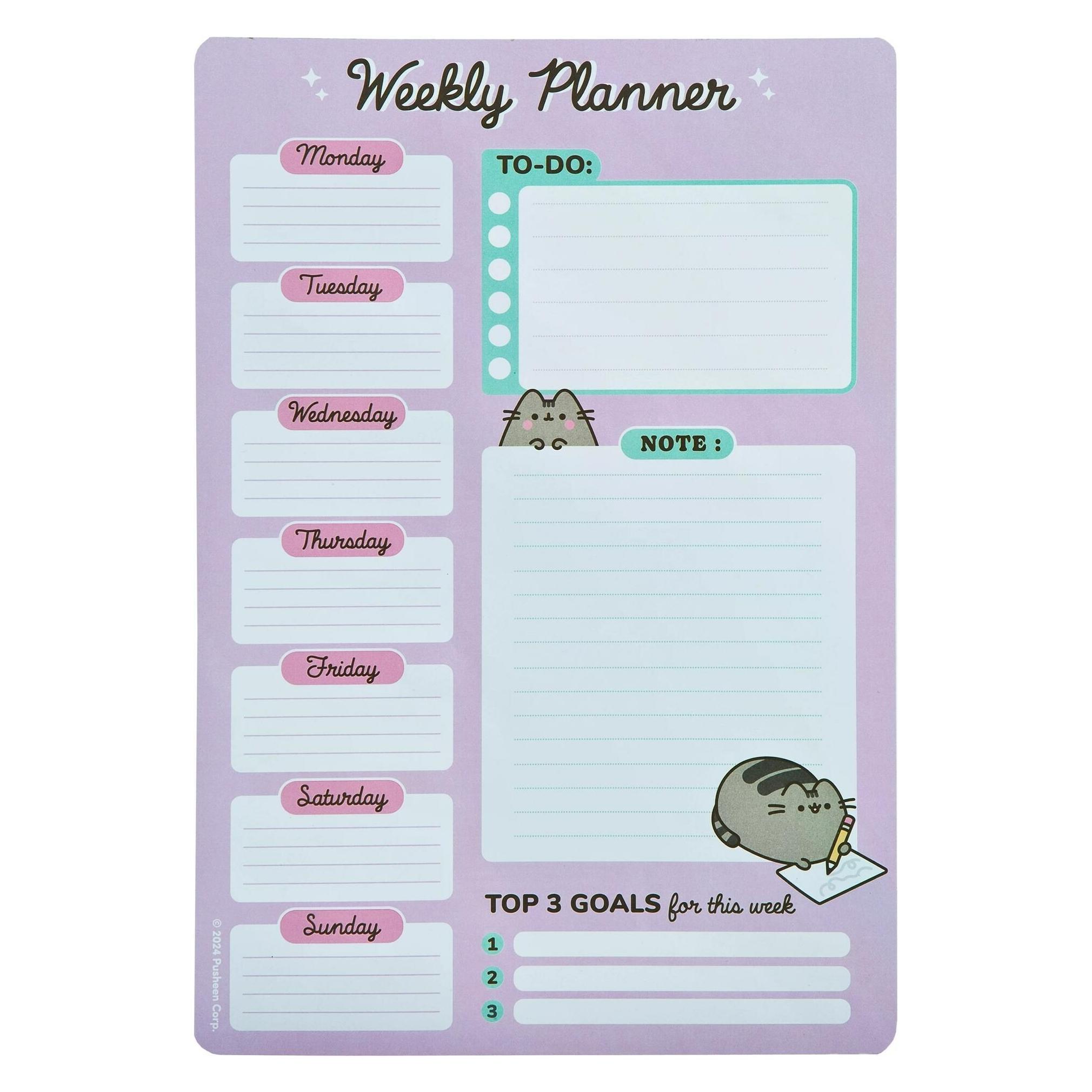 Undercover Wochen-Notizkalender Pusheen 52 Blatt, 19 x 28 cm (A4, 1 Woche / 2 Seiten) (PUSE0793)