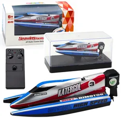 Ferngesteuertes Motorboot RC Blau-Silber 14cm