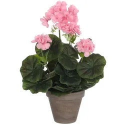 Mica Decorations Rosa Geranie Pvc mit grauem Topf