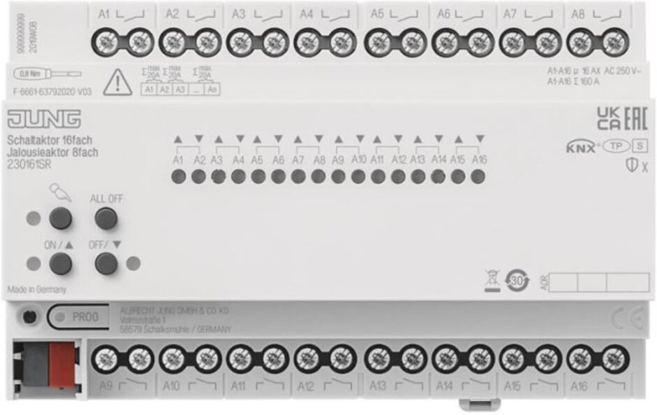 Jung KNX Schaltaktor 16f KNX 230161SR Jalousieaktor)