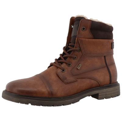 Winterboots TOM TAILOR, Herren, Gr. 43, Warmfutter, braun (dunkelbraun), Lederimitat, used, Schuhe Winterboots, mit Tex-Ausstattung