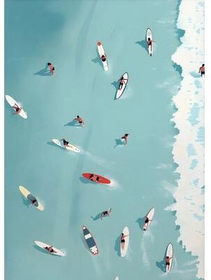 Uplift Picks Summer Beach Canvas Wall Art Ocean Pool Party Nordic Living Room Decor 05 20x30 Cm Frame