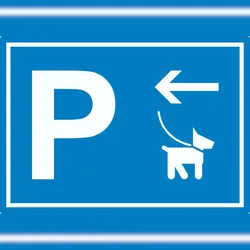 HB-Druck Hundeparkplatz Aufkleber mit Richtungspfeil links waagerecht A2 (420x594mm)