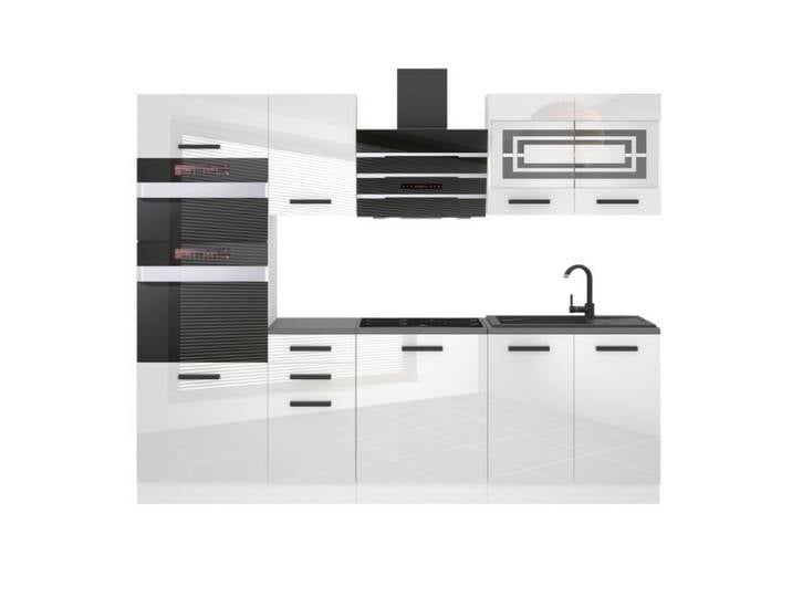 Cuisine Complète - B BELINI GROUP - TRACY - 240 cm - Finition Ultra-Brillante - Système de Fermeture Silencieuse