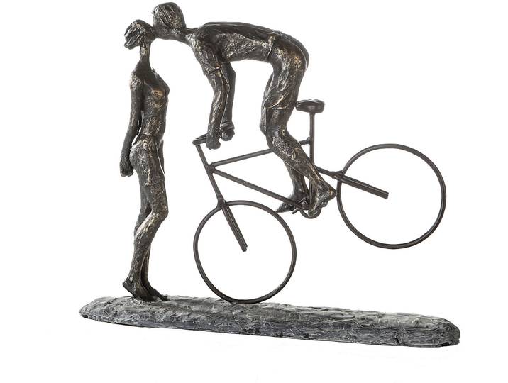 Dekofigur CASABLANCA BY GILDE Skulptur Kiss me , braun (bronzefarben), B:36cm H:30cm T:9cm, Kunstharz, Dekofiguren, Dekofigur