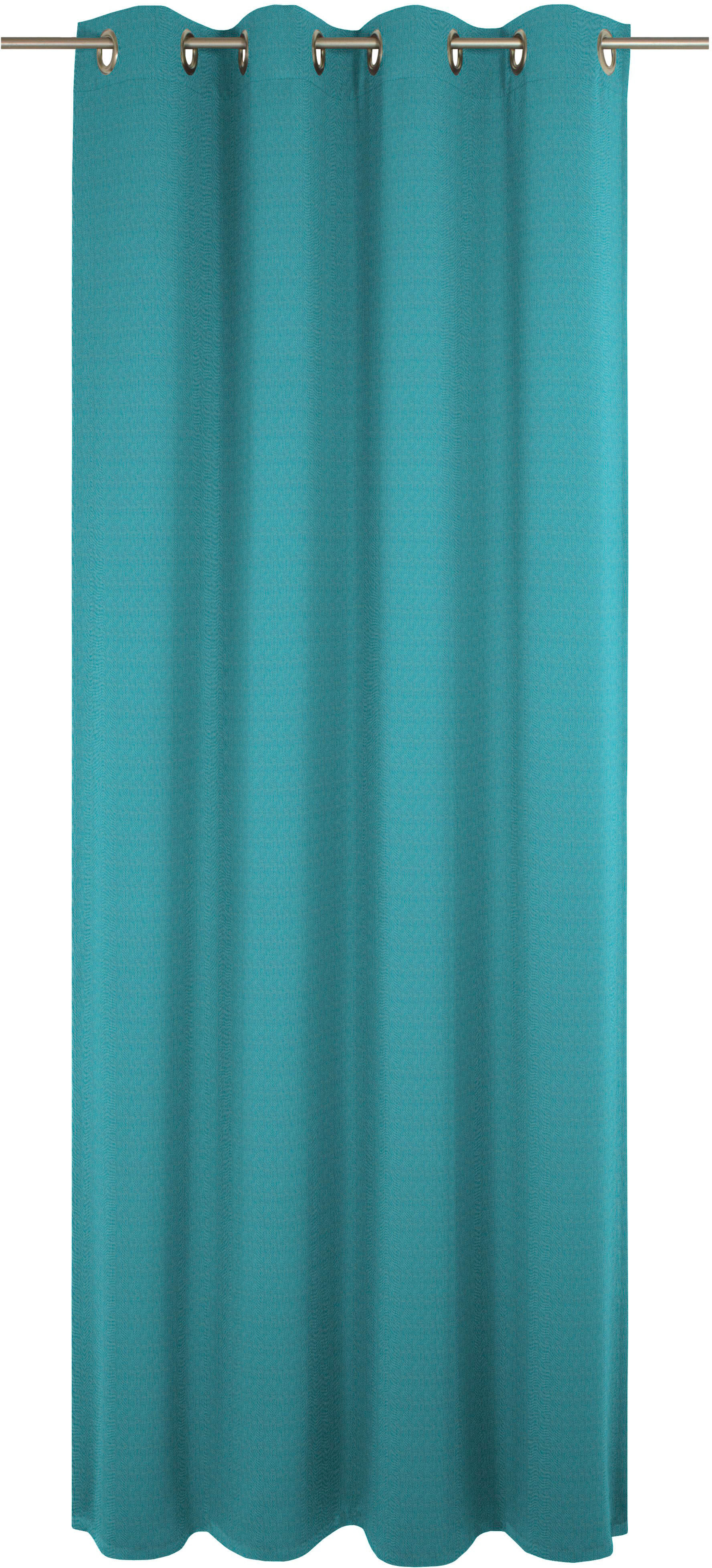 Vorhang ADAM "Uni Collection", blau (türkis), B:142cm H:385cm, Baumwolle (Bio-Baumwolle), Gardinen, Blickdichter aus 100% Bio-Baumwolle
