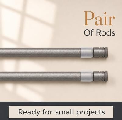 Evideco Set of 2 Adjustable Tension Rods Lightweight Curtains