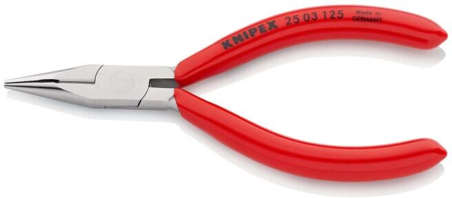 KNIPEX Pince à becs demi-ronds, droite, chromée, avec gaine 125 mm (25 03 125)