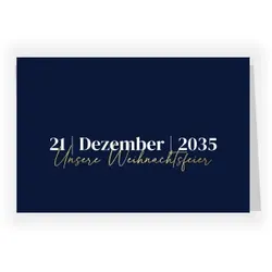 Einladungskarte Weihnachten: Schlichte Eleganz mit Foto in Blau