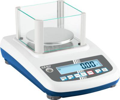 KERN & Sohn Präzisionswaage PFB 2000-2 mit LCD-Display, kompakter Bauweise, Edelstahl-Wägeplatte ∅ 120 mm