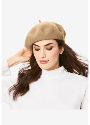 Women's Wool Beret. by Accessories For All in Soft Camel