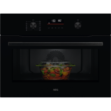 AEG NKO5N40K Backofen mit Mikrowellenfunktion 45cm Schwarz 9Heizarten 11Automatikprogramme
