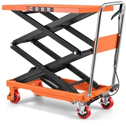 VEVOR Hydraulischer Hubtischwagen 150kg Belastbare Hebebühne 1260mm Hubhöhe, Scherenhubtisch zum Transport für Werkstatt & Lager, Stahlkonstruktion, Doppelschere, mit 4 Rädern Fußpedal & Klappgriff