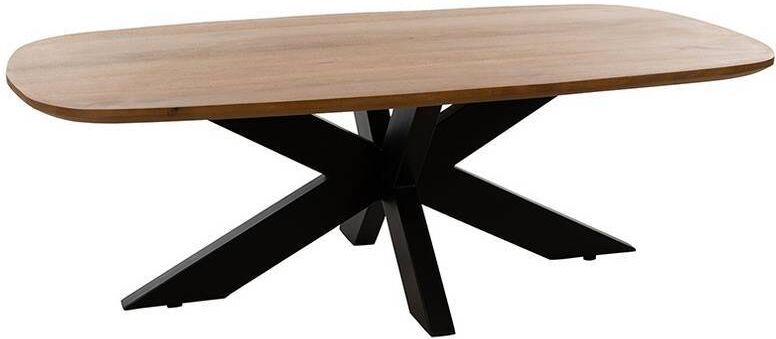 Pharao24.de Holztisch Wohnzimmer Tisch aus Mangobaum Massivholz und Metall