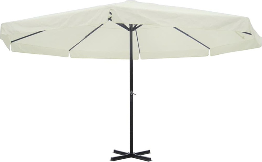 The Living Store Sonnenschirm Weiß 500 cm Aluminium