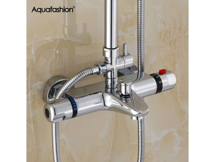 Robinet thermostatique en laiton pour baignoire et douche, contrôle thermostatique chaud et froid, douche F/05
