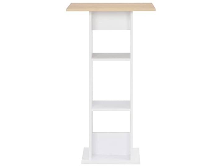 KGHERMDF Bartisch Weiß Sonoma-Eiche 60x60x110 cm Holzwerkstoff, Stabile Konstruktion, Mit Ablagefach, Auch Als Esstisch Nutzbar