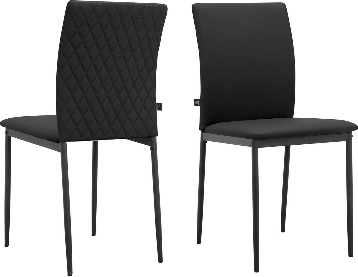 Notio Living Pavia Eetkamerstoel - Zwart - Set van 2