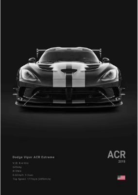 Inspire Picks Dodge Challenger SRT Hellcat Redeye Canvas Poster Muscle Car Wall Art Print 4 30x42cm Unframed