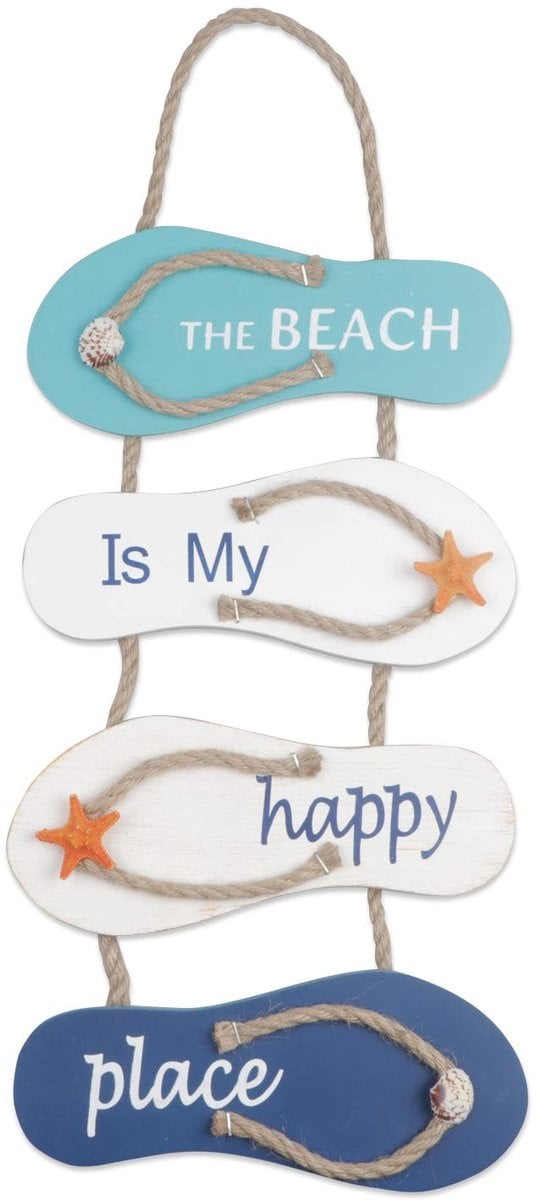 Dailygoods Handgemaakte Flip Flop Wanddecoratie van Hout