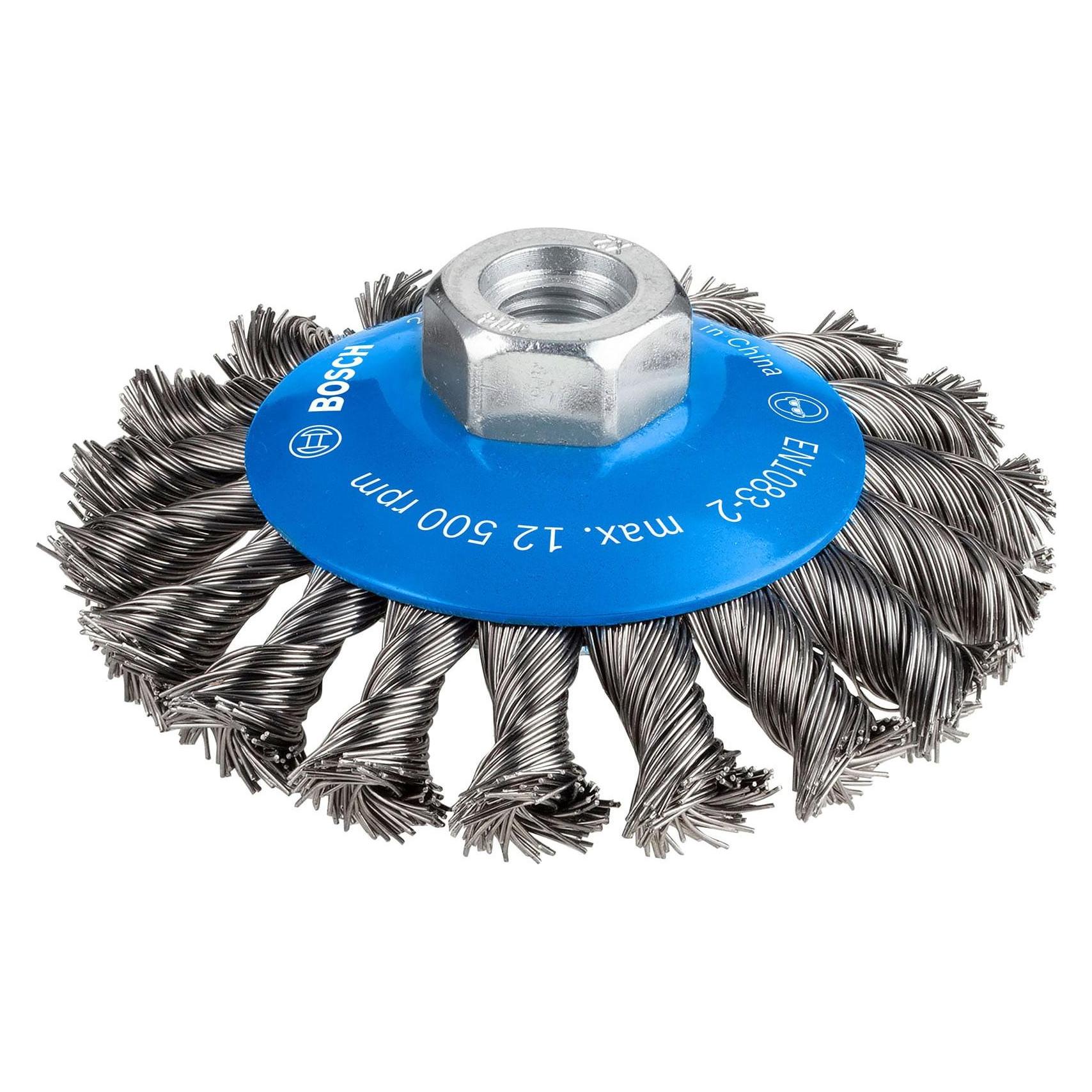 Bosch Professional Zubehör PRO Metal heavy Kegelbürste, 100 x 0,5 mm, Gewinde (2608622011)