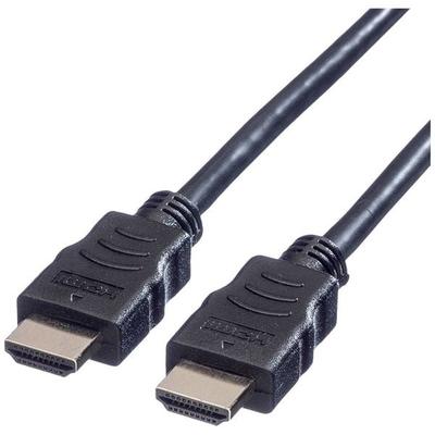 Value HDMI Anschlusskabel HDMI-A Stecker 1.00m Schwarz 11.99.5541 4K UHD, Geschirmt HDMI-Kabel