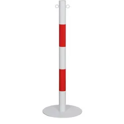 Absperrpfosten Metall, Höhe 1000 mm, rot/weiß