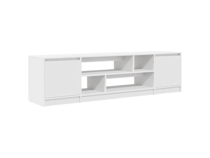 Roanoer TV-Schrank Weiß 188,5x41x50 cm Lowboard aus Holzwerkstoff Großzügiges Fernsehmöbel mit 2 Türen für Wohnzimmer und Schlafzimmer. Pflegeleichtes Design für Ordnung und Multimedia.