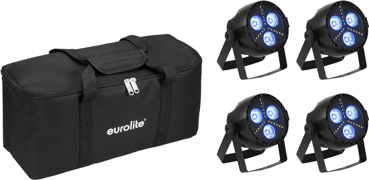 EuroLite Set 4x Led Party Hybrid Spot + Soft-Bag