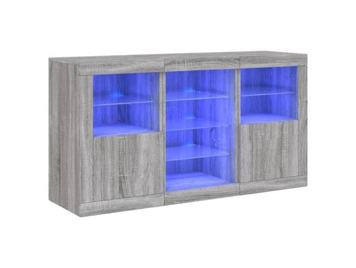 NOUVEAU Meuble buffet de salon - Buffet avec lumières LED - Sonoma gris - 123x37x67cm 20762