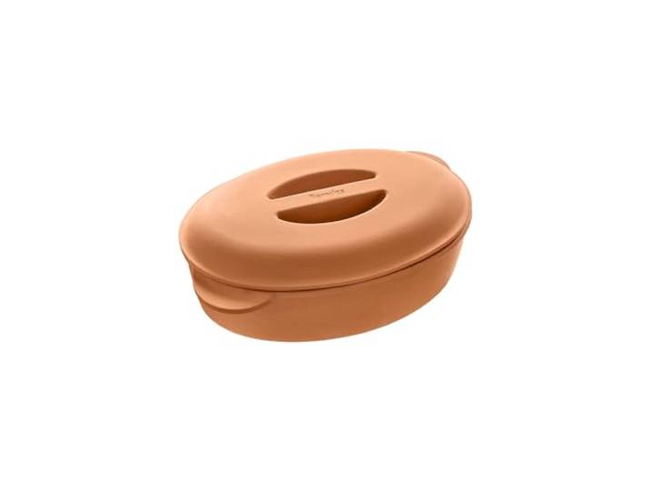 Berndes b.terra Ton-Bräter mit Deckel 33 x 22 cm, 4 L – Handgefertigt aus Terrakotta, feuchtigkeitsspeicherndes Garen, Backen & Schmoren