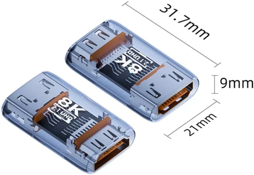 INF Adaptateur HDMI 2.1 femelle-femelle 8K - Lot de 3, connecteur d'extension UHD 60Hz pour TV moniteur projecteur Bleu