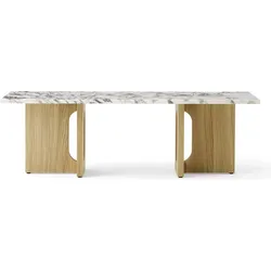 Androgyne Calacatta Viola Kaffeetisch 120 cm Eiche mit Marmorplatte