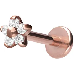 Titan Labret mit Innengewinde BLUME MIT 5 KRISTALLEN